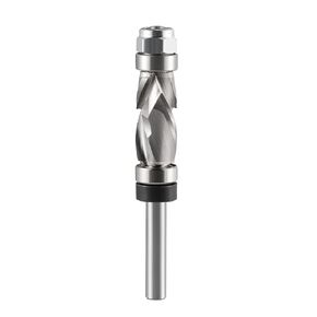 1/2" Shank Compression Spiral Flush Trim Router Bit with Top and Bottom Bearing，7/8" Cutting Dia, Compression Bit for Wood Trimming Template and Pattern Work (7/8" Cutting Dia 1/2" Shank)
