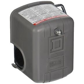 9013FSG2J20M1 Air-Pump Pressure Switch, NEMA 1, 20-40 psi Pressure Setting, 20-65 psi Cut-Out, 15-30 psi Adjustable Differential, Auto/Off Cut-Out Lever