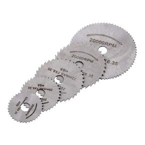 7pcs Cutting Wheel Set Mini Circular Saw Blade Set with 2 Extension Rod Cutting Wheel Disk Kit 22/25/32/35/44mm for Rotary Tools Wood Plastic Metal Stone Cutting