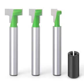 3PCS Keyhole Router Bit Set 1/4 Inch Shank -5/16, 3/8 & 1/2 Inch Blade Diameter Woodworking Tool