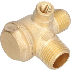 3 Port Air Compressor Check Valve, 7 x 16 x 14mm 3 Way Brass Threaded Tube Connector Pneumatic Accessories Pipe Joint Tool