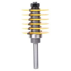Fdit Router Bit, 8mm Shank Finger Glue Joint Router Bit, 1.81in Diameter Blade Joinery Router Bits, Heat for Woodworking Density Boards