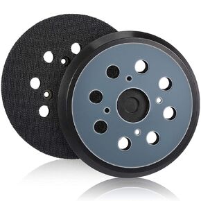 2pcs Orbital Sander Replacement Pad, 5inch Heat Resistant Sander Pads, 8 Holes Hook and Loop Backing Sanding Pads, Replacement Backing Sanding Pad for Pad Part Number(Black)