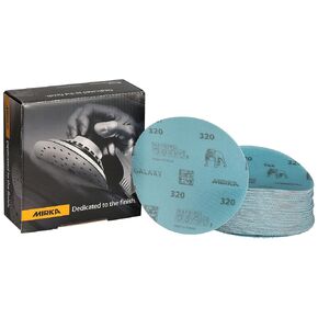 Mirka GalaxySandpaper 5 inch (125mm) - Grit 320, 50 Discs/Pack - Hook & Loop - Premium Abrasive for Epoxy Resin, Wood, Metal - Non-Clogging, Self-Sharpening Technology - Ideal for Power Sanders
