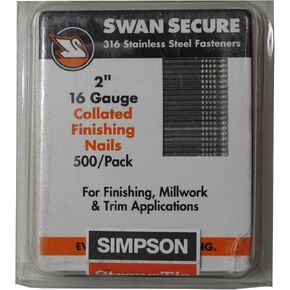 Simpson Strong-Tie T16N200FNB - 2" 16ga 316SS Collated Finish Nails 500ct