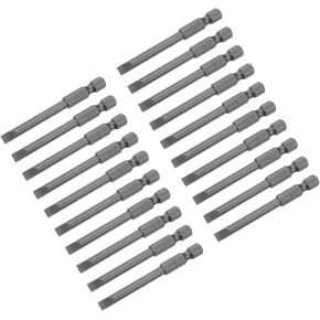 uxcell 20 Pcs Slotted Screwdriver Bits 5mm 2.6" Length 1/4" Hex Shank Magnetic Flat Head Drive Bit Holder for Power Screwdriver Drill Impact Driver