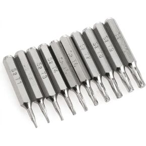 10PCS Miniature Precision Screwdriver Bits 28mm Length Torx Bits Set T1 T2 T3 T4 T5 T6 T7 T8 T9 T10 Miniature Phillips Drill Bit Set
