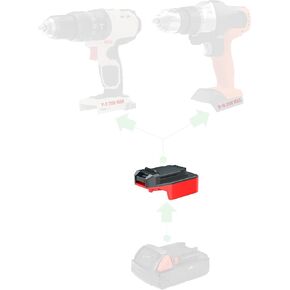 Dual-Tool Adapter for Black+Decker 20V MAX (Not 18V) Tools or for Porter Cable 20V MAX (Not 18V) Tools - Compatible with Milwaukee M18 Battery for Power Supply, No Charging Function - 1 Adapter Only