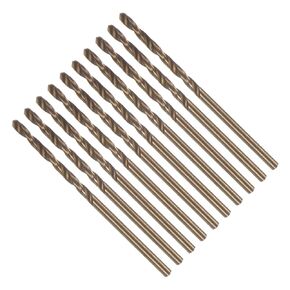 Twist Drill Bits, 0.09" Dia 2.1" Length, HSS-CO Cobalt Spiral Straight Shank Drilling Bit - (Applications: for Steel Drilling), 10 Pieces