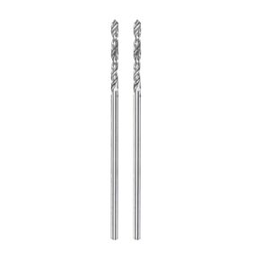 2pcs Solid Carbide Drill Bits 1.45mm C3/K10 Tungsten Carbide Precision Mini Micro Straight Shank Twist Drill Bit for Stainless Steel Metal Plastic Wood