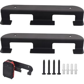 KitchenKipper 2 Slots Battery Holder for Craftsman 20V Battery CMCB204 CMCB202 CMCB201 CMCS500B, Fits Various Workshops/Shelves - Workspace being Tidy - Black (1 PACK)
