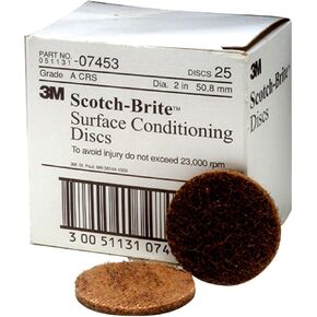 3M Cubitron Scotch-Brite Surface Conditioning Disc 07453, 2 in x NH A CRS, 25 per carton