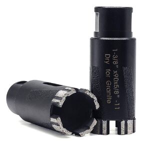 2Pcs/ Box 1-3/8'' Dry Diamond Core Drill Bit,Granite Drill Bit with 5/8'-11 Thread for Granite 35mm Masonry Coring