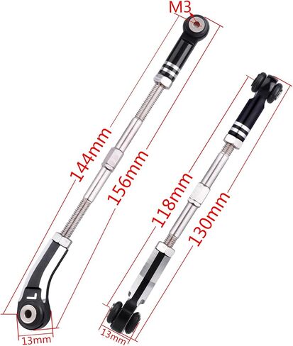 Aluminum Steering Camber Link Set Toe Link Steering Linkage Turnbuckles and Camber Links for Arrma 1/8 Kraton/Notorious 6S BLX Upgrades Parts (Black) in Saudi Arabia
