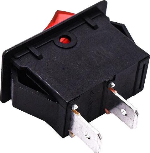HQRP ON OFF مفتاح الروك الأحمر 2-Prong 16A 125V متوافق مع KEDU HY35B، منشار الحرفي، ضاغط الهواء، مطحنة Grizzly T10875، مطحنة Craftsman CX904، مدرج في قائمة UL in Kuwait