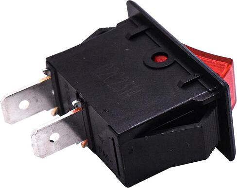 HQRP ON OFF مفتاح الروك الأحمر 2-Prong 16A 125V متوافق مع KEDU HY35B، منشار الحرفي، ضاغط الهواء، مطحنة Grizzly T10875، مطحنة Craftsman CX904، مدرج في قائمة UL in Kuwait
