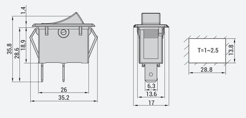 HQRP ON OFF مفتاح الروك الأحمر 2-Prong 16A 125V متوافق مع KEDU HY35B، منشار الحرفي، ضاغط الهواء، مطحنة Grizzly T10875، مطحنة Craftsman CX904، مدرج في قائمة UL in Kuwait