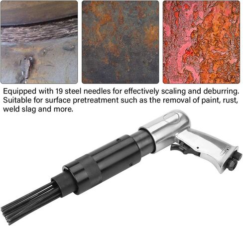 Air Needle Scaler,Pneumatic Tools,19 Pin Air Pneumatic Needle Gun Pistol Grip Rust Paint Slag Remover Removing Deburring Tool in Saudi Arabia