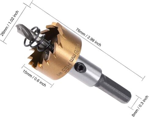 uxcell 25mm HSS Drill Bit Hole Saw Stainless High Speed Steel Metal Alloy in Saudi Arabia