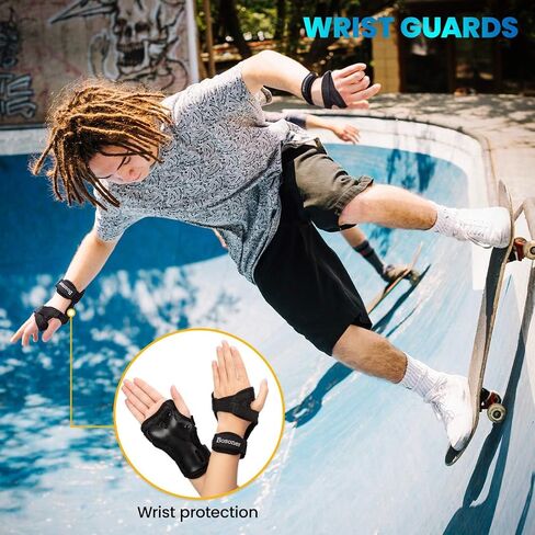 Wrist Guard, BOSONER Wrist Guards for Roller Skating, Skateboarding, Wristsavers Brace Protective Gear for Adults/Kids/Youth (1 Pair) in Kuwait