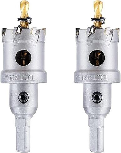 2PCS TCT Hole Saw Kit for Hard Metal, 0.47" (12mm) Tungsten Carbide Tipped Hole Cutter Set with Titanium-Plated Pilot Drill bit for Metal, Stainless Steel, Iron, Wood, Plastic in Saudi Arabia