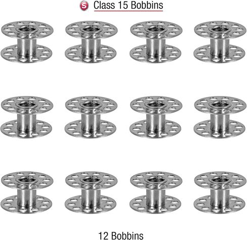 SINGER Bobbins Class 15 Metal Bobbins – Replacement Bobbins for Sewing Machine, Sewing Machine Bobbins, Sewing Machine Accessories, 12ct in Kuwait