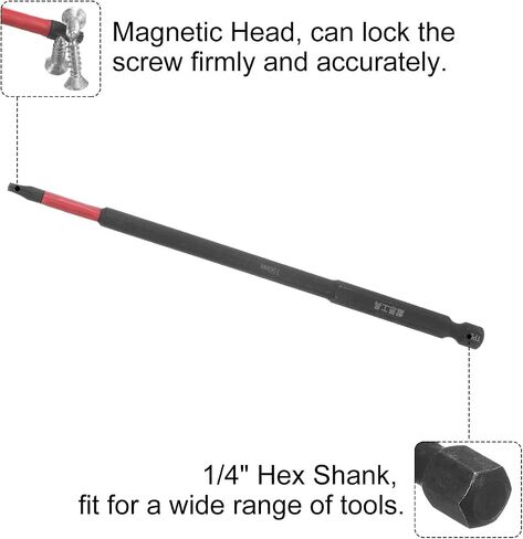 HARFINGTON 10pcs Impact Tough Torx Drill Bit T6 6" Length 1/4" Hex Shank S2 Steel Magnetic Insert Star 6 Point Head Screwdriver Bits in Saudi Arabia