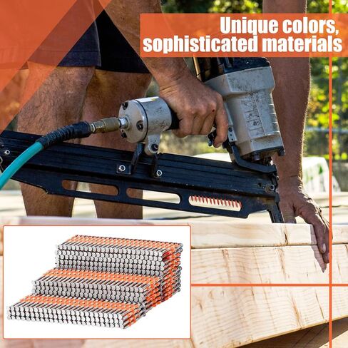 1000 عدد 21 درجة من مسامير التأطير برأس مستدير بالكامل، مسامير تأطير دائرية، ساق، أظافر مجلفنة مغموسة ساخنة، صف بلاستيكي ثابت لجميع الأخشاب المعالجة بالضغط (2-1/2 بوصة × 0.113 بوصة) in Kuwait