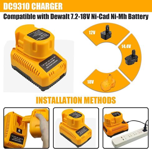 عبوتان 18 فولت 3.6 أمبير في الساعة DC9096 Ni-Mh وشاحن DC9310 متوافق مع بطارية ديوالت 18 فولت DC9096 DC9098 DC9099 DW9095 DW9096 DW9098 DE9038 متوافقة مع أدوات ديوالت 18 فولت اللاسلكية in Kuwait