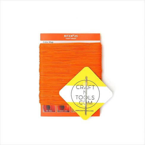 Amber Glow 0.6mm RITZA 25 Tiger Thread for Leather Craft | Waxed Tiger Thread | Ritza 25 Thread | Waxed Polyester | Saddlers Thread in Kuwait