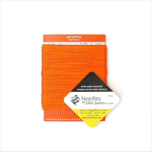 Amber Glow 0.6mm RITZA 25 Tiger Thread for Leather Craft | Waxed Tiger Thread | Ritza 25 Thread | Waxed Polyester | Saddlers Thread in Kuwait