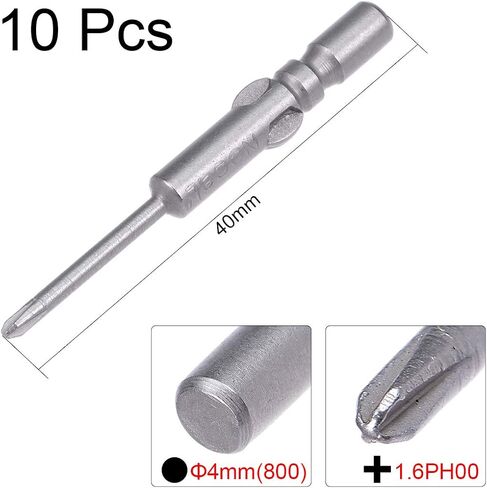 uxcell 10 Pcs 4mm Round Shank 40mm Length 1.2mm Phillips PH00 Magnetic S2 Screwdriver Bits in Saudi Arabia