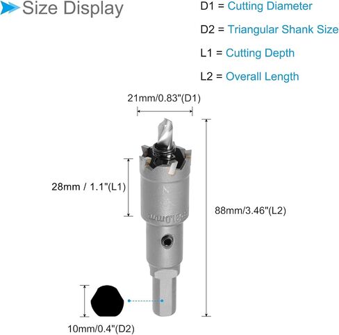 Carbide Hole Saw, 1 Inch/24mm Diameter, Metal Steel Hole Cutters Drill Bits - (Applications: for Metal Wood), 1-Pieces in Saudi Arabia