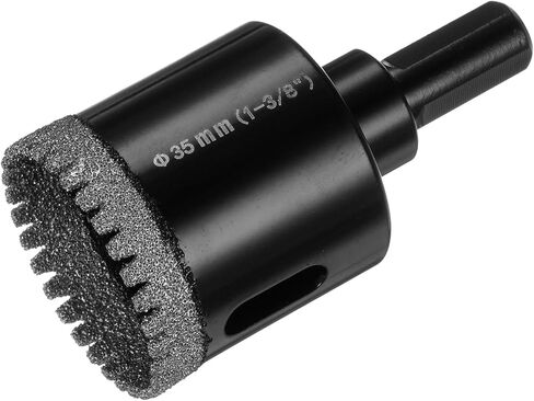25mm Diamond Hole Saw 3/8" Vacuum Brazed Serrated Dry Diamond Core Drill Bits Tile Holes Opener with Hex Shank for Ceramic Marble Brick Glass Porcelain Quartz Stone, Black in Saudi Arabia