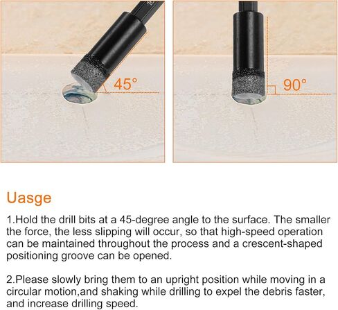 25mm Diamond Hole Saw 3/8" Vacuum Brazed Serrated Dry Diamond Core Drill Bits Tile Holes Opener with Hex Shank for Ceramic Marble Brick Glass Porcelain Quartz Stone, Black in Saudi Arabia