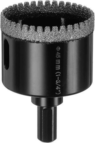 25mm Diamond Hole Saw 3/8" Vacuum Brazed Serrated Dry Diamond Core Drill Bits Tile Holes Opener with Hex Shank for Ceramic Marble Brick Glass Porcelain Quartz Stone, Black in Saudi Arabia