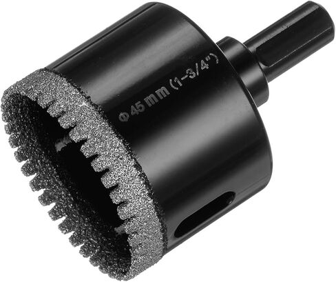 25mm Diamond Hole Saw 3/8" Vacuum Brazed Serrated Dry Diamond Core Drill Bits Tile Holes Opener with Hex Shank for Ceramic Marble Brick Glass Porcelain Quartz Stone, Black in Saudi Arabia