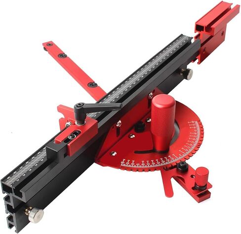 Table Saw Miter Gauge and Aluminum Miter Bar, Standard Slot 3/4'' x 3/8'', 27 Angle Stops Miter Gauge, Works w/Table Saws, Router Table, Band Saw (Gauge-Red) in Saudi Arabia