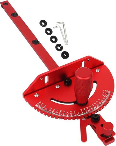 Table Saw Miter Gauge and Aluminum Miter Bar, Standard Slot 3/4'' x 3/8'', 27 Angle Stops Miter Gauge, Works w/Table Saws, Router Table, Band Saw (Gauge-Red) in Saudi Arabia