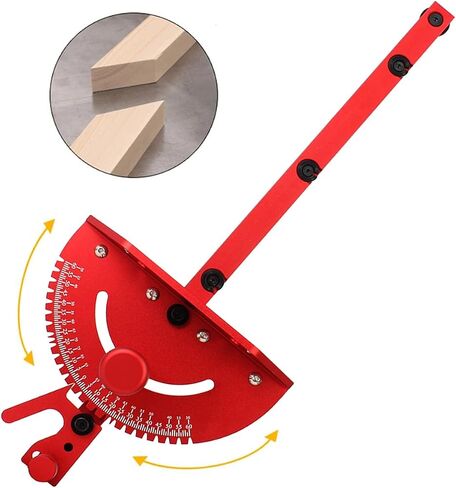 Table Saw Miter Gauge and Aluminum Miter Bar, Standard Slot 3/4'' x 3/8'', 27 Angle Stops Miter Gauge, Works w/Table Saws, Router Table, Band Saw (Gauge-Red) in Saudi Arabia