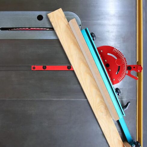 Table Saw Miter Gauge and Aluminum Miter Bar, Standard Slot 3/4'' x 3/8'', 27 Angle Stops Miter Gauge, Works w/Table Saws, Router Table, Band Saw (Gauge-Red) in Saudi Arabia