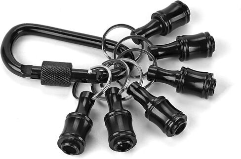 LUEXBOX 1/4 Inch Bit Holder Keychain, Hex Screwdriver Bits Holder Extension Bar, Quick Change Screw Bit Holder for Most Electric, Hand-held Screwdrivers and Drill Bits (A: Black 12pack) in Saudi Arabia