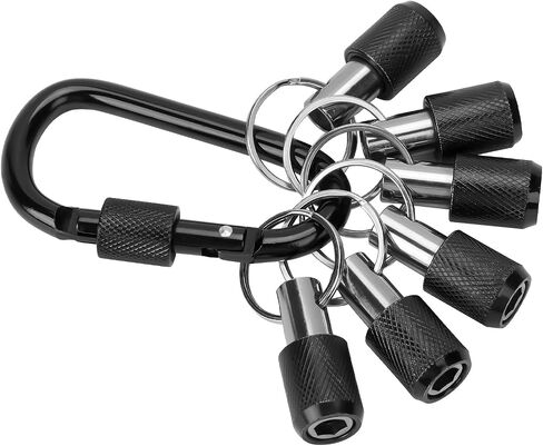 LUEXBOX 1/4 Inch Bit Holder Keychain, Hex Screwdriver Bits Holder Extension Bar, Quick Change Screw Bit Holder for Most Electric, Hand-held Screwdrivers and Drill Bits (A: Black 12pack) in Saudi Arabia