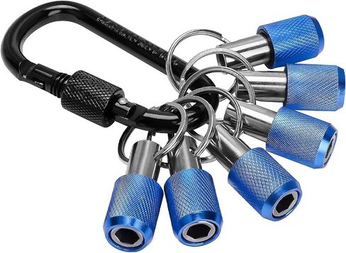 LUEXBOX 1/4 Inch Bit Holder Keychain, Hex Screwdriver Bits Holder Extension Bar, Quick Change Screw Bit Holder for Most Electric, Hand-held Screwdrivers and Drill Bits (A: Black 12pack) in Saudi Arabia