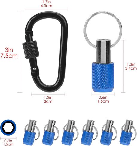 LUEXBOX 1/4 Inch Bit Holder Keychain, Hex Screwdriver Bits Holder Extension Bar, Quick Change Screw Bit Holder for Most Electric, Hand-held Screwdrivers and Drill Bits (A: Black 12pack) in Saudi Arabia