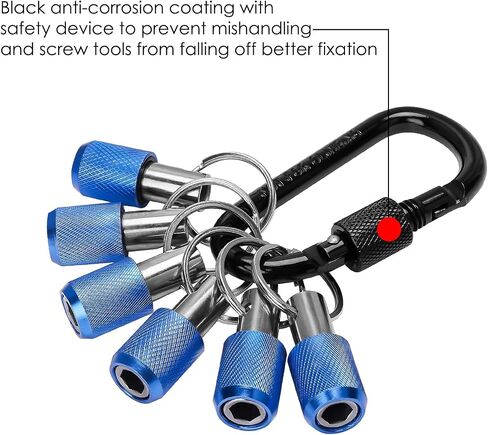 LUEXBOX 1/4 Inch Bit Holder Keychain, Hex Screwdriver Bits Holder Extension Bar, Quick Change Screw Bit Holder for Most Electric, Hand-held Screwdrivers and Drill Bits (A: Black 12pack) in Saudi Arabia