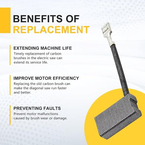 4 حزم من فرش محرك الكربون المتوافقة مع Dewalt W718 / DWS780 / DW717، DW708، DW717، DW716، DW706 Mitre Saw، قطع غيار أدوات الطاقة الكهربائية لـ Dewalt #Replaces 381028-02 in Kuwait
