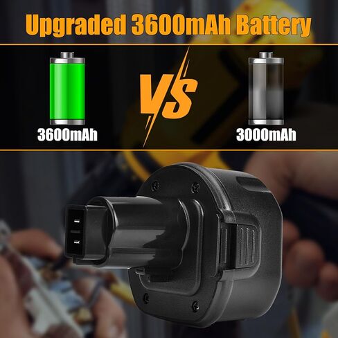 1 حزمة 9.6 فولت 3600 مللي أمبير Ni-Mh DW9062 بطارية بديلة متوافقة مع بطارية Dewalt 9.6V DW9061 DE9036 DE9061 DE9062 DW926 DW955K DW955 DW926K-2 DW926K DW902 DW050 أدوات كهربائية لاسلكية (أسود) in Saudi Arabia