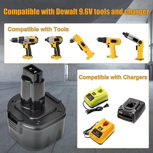 1 حزمة 9.6 فولت 3600 مللي أمبير Ni-Mh DW9062 بطارية بديلة متوافقة مع بطارية Dewalt 9.6V DW9061 DE9036 DE9061 DE9062 DW926 DW955K DW955 DW926K-2 DW926K DW902 DW050 أدوات كهربائية لاسلكية (أسود) in Saudi Arabia