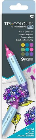 Spectrum Noir TriColour Brush Nib Watercolour Markers Colouring Pack of 3 - Unique 3-in-1 Blendable Colour Shade Effect - Colour Basics in Saudi Arabia